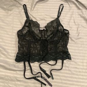 Unbranded black lace corset with garters